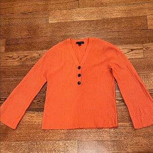 Ann Taylor Women Rust Ribbed Knit Top